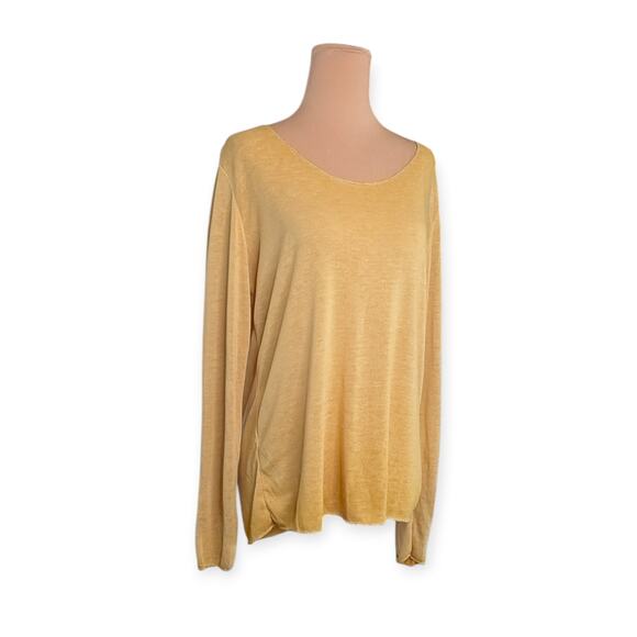 TEMPO PARIS Women’s Lightweight Scoop Neckline Sweater In Mustard XL - Picture 5 of 11